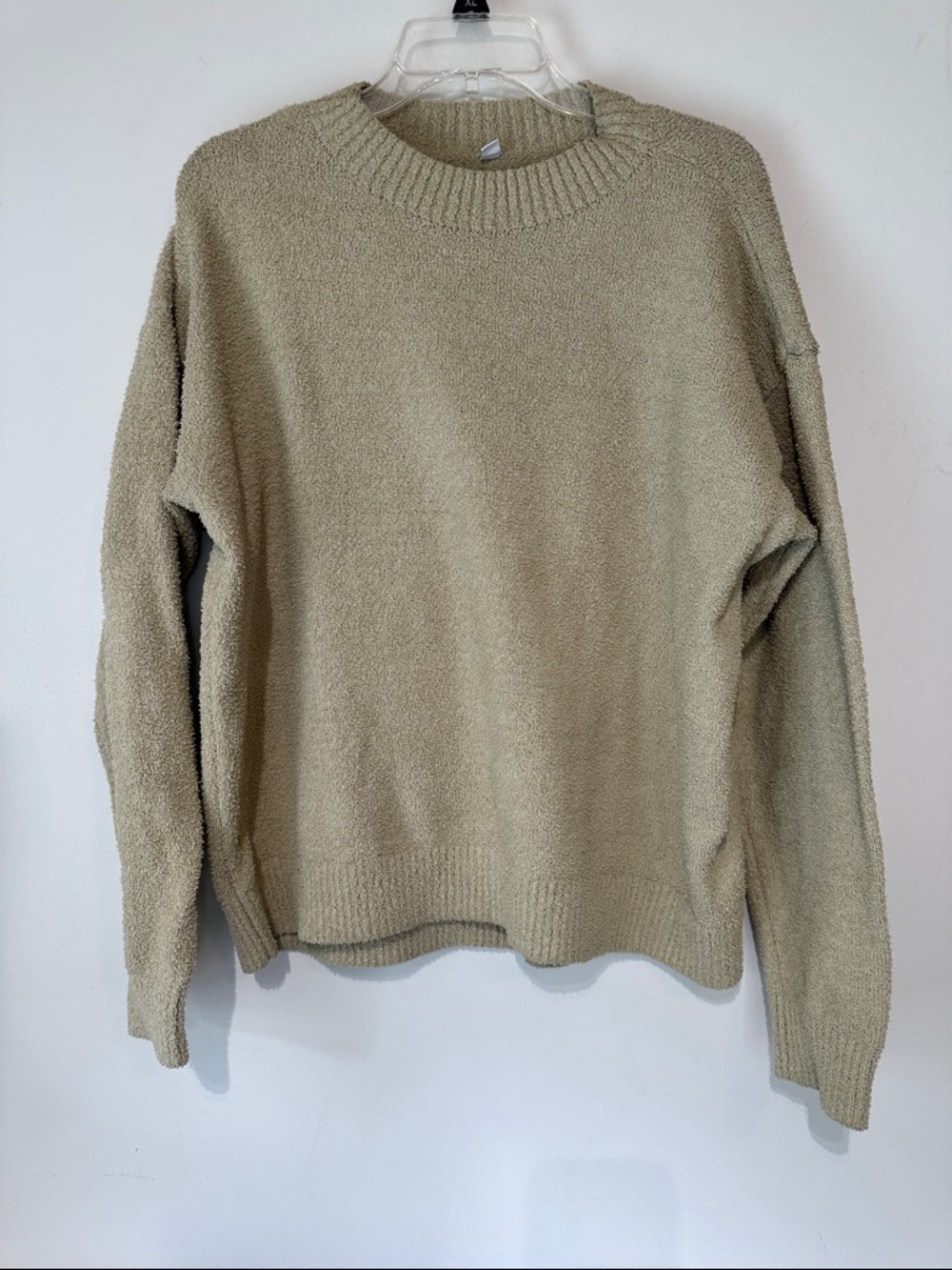 Uniqlo Muted Light Green Sherpa Crew Neck Sweater -  Size L